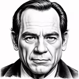 a drawing of a man wearing a suit and tie