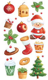 christmas decorations including ornaments and sweets