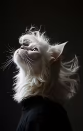 the face of a cat that has very thick hair