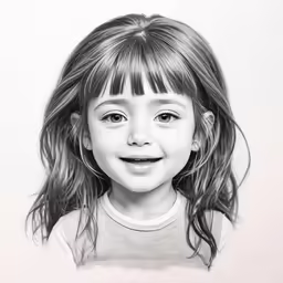 a close up of a young girl with bangs