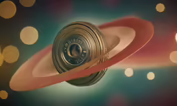 an abstract photo of a circular object with dots and circles