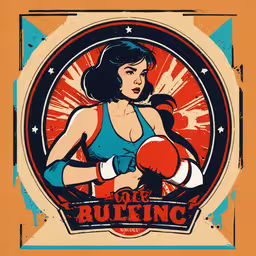 an illustration of a woman wearing boxing gloves,an image of a woman boxer boxing