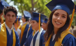 a group of young women and men in graduation caps and gowns