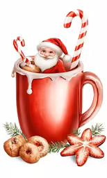 a christmas picture with cookies and santa