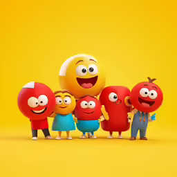 red characters stand out against an orange background