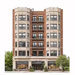 an old brick apartment building with many windows