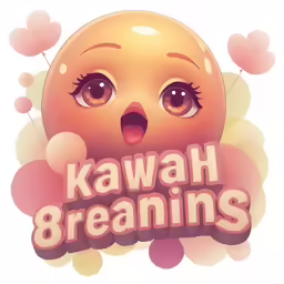 a cartoon character that has the words kawai screamings in front of it