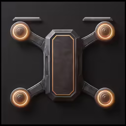 the robot - like object that has orange glowing lights