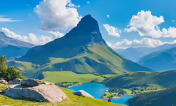 a very nice view of a big mountain