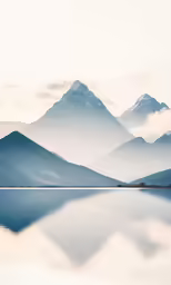 a scenic photo of the mountains reflecting on still water