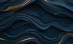 an abstract wallpaper in dark blue with gold lines