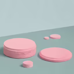 a close up of several round objects on a table