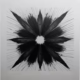 a black and white drawing of a flower