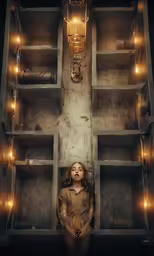 a picture of a little girl with long red hair