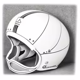 the back of a white helmet is open