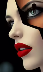 the woman is wearing a black and white face paint
