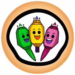 a white plate with some cartoon figures on it
