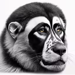 a very close up black and white picture of a tiger