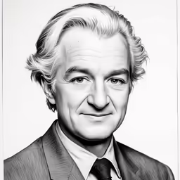 a black and white photo of an older man