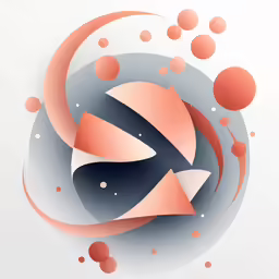 an abstract artwork with lots of different shapes