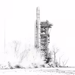 an image of an industrial structure in the snow