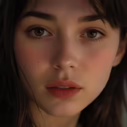 a young woman with frecky hair wearing brown eyes