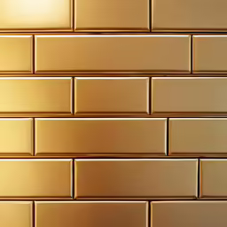 a close up of the backs of gold subway tiles