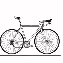 a drawing of a bicycle with a dog on the front