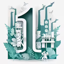 a number ten is displayed with flowers and leaves
