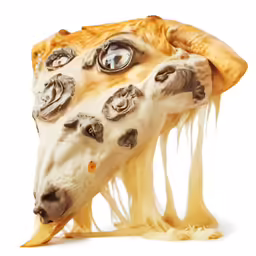a giraffe head is decorated with fake legs