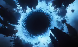 the sky view is taken from below and it looks like a pattern