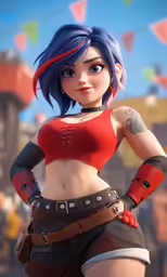 a cartoon character poses in a bathing suit