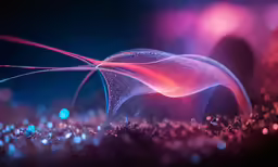 a purple background with shiny dots and lines