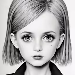 a portrait of a little girl wearing a suit