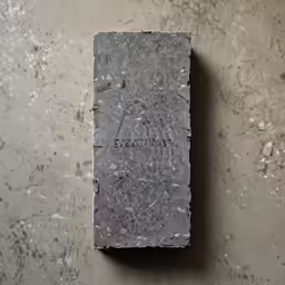 a stone block with a caption on it