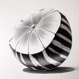a glass vase has been designed with black and white stripes