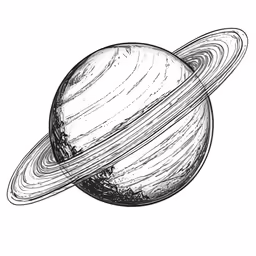 an image of the saturn system drawn by hand