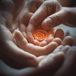 a person holding out their hand for the camera