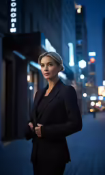 the woman is posing for a picture in the dark