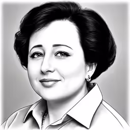 black and white photograph of an older woman smiling