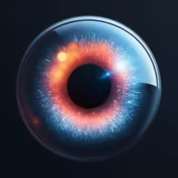 a close up of the iris lens on the black background