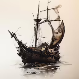 a boat in the water being battered