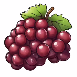 a bunch of grapes with green leaves