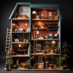 this dollhouse is all set to display the furniture