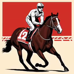a horse with jockey racing it on the track