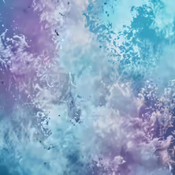 the sky is blue, purple and pink as seen from space