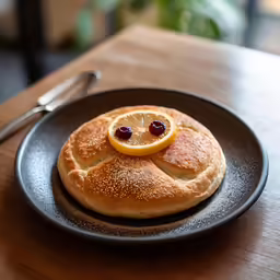 a small plate that has some bread on it