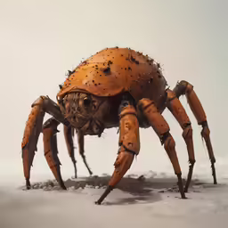 a giant crab spider walking on a white surface