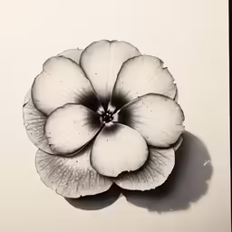 a black and white photo of a single flower