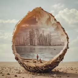 a person standing in front of a large piece of wood